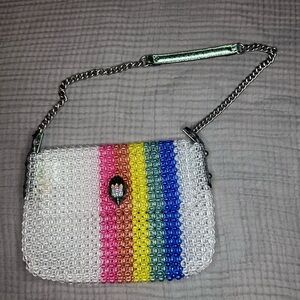 Authentic Kurt Geiger of London Kensington Rainbow Beaded Chain Handbag - Used